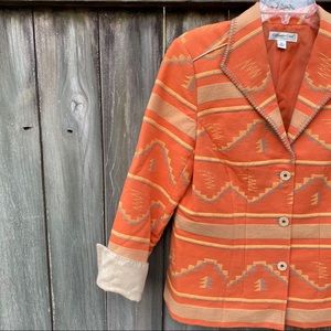 Coldwater Creek Orange Southwestern Jacket